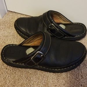 Born Leather Slip On Clogs